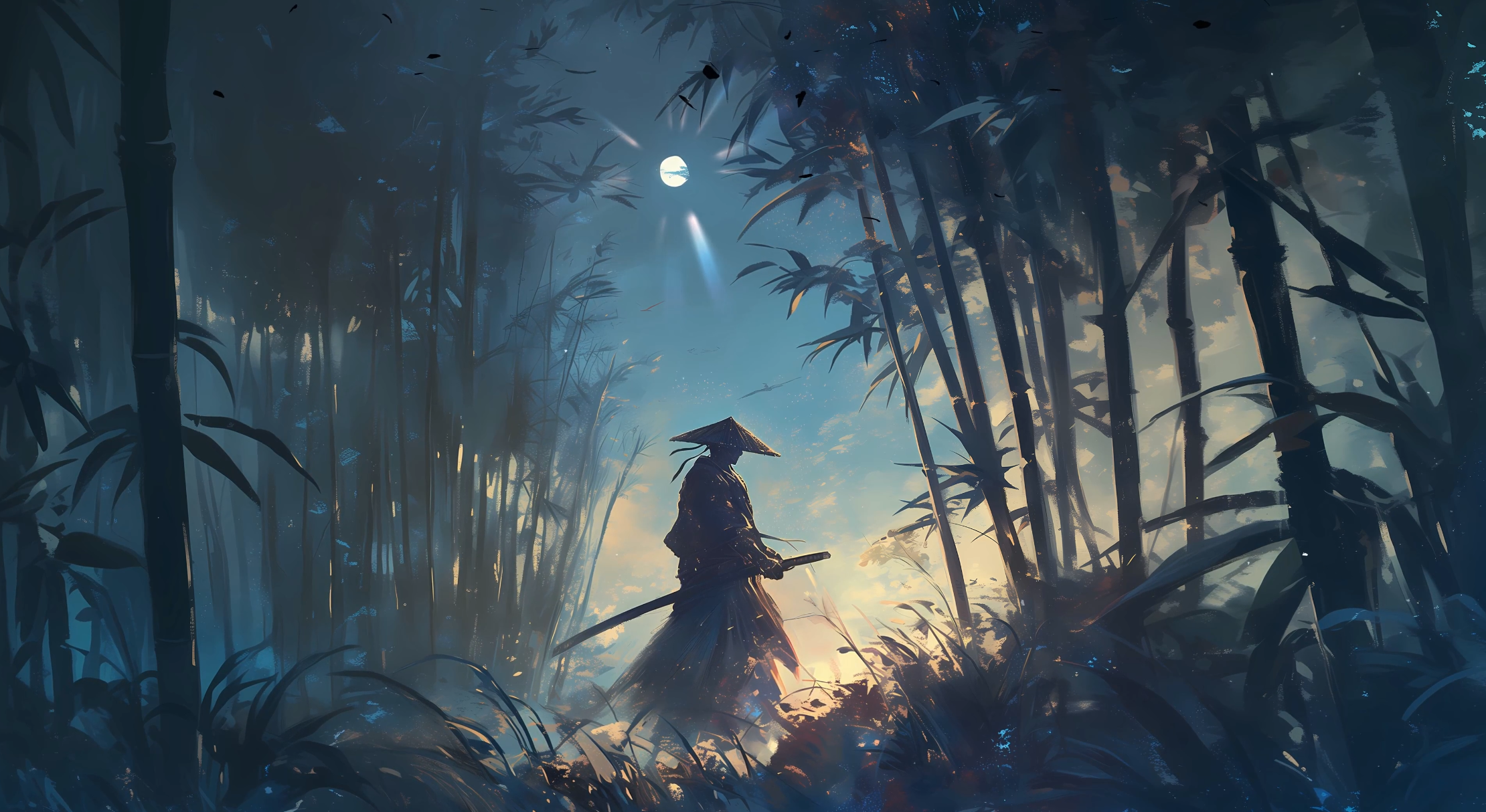 Samurai Warrior in Bamboo Grove 4K