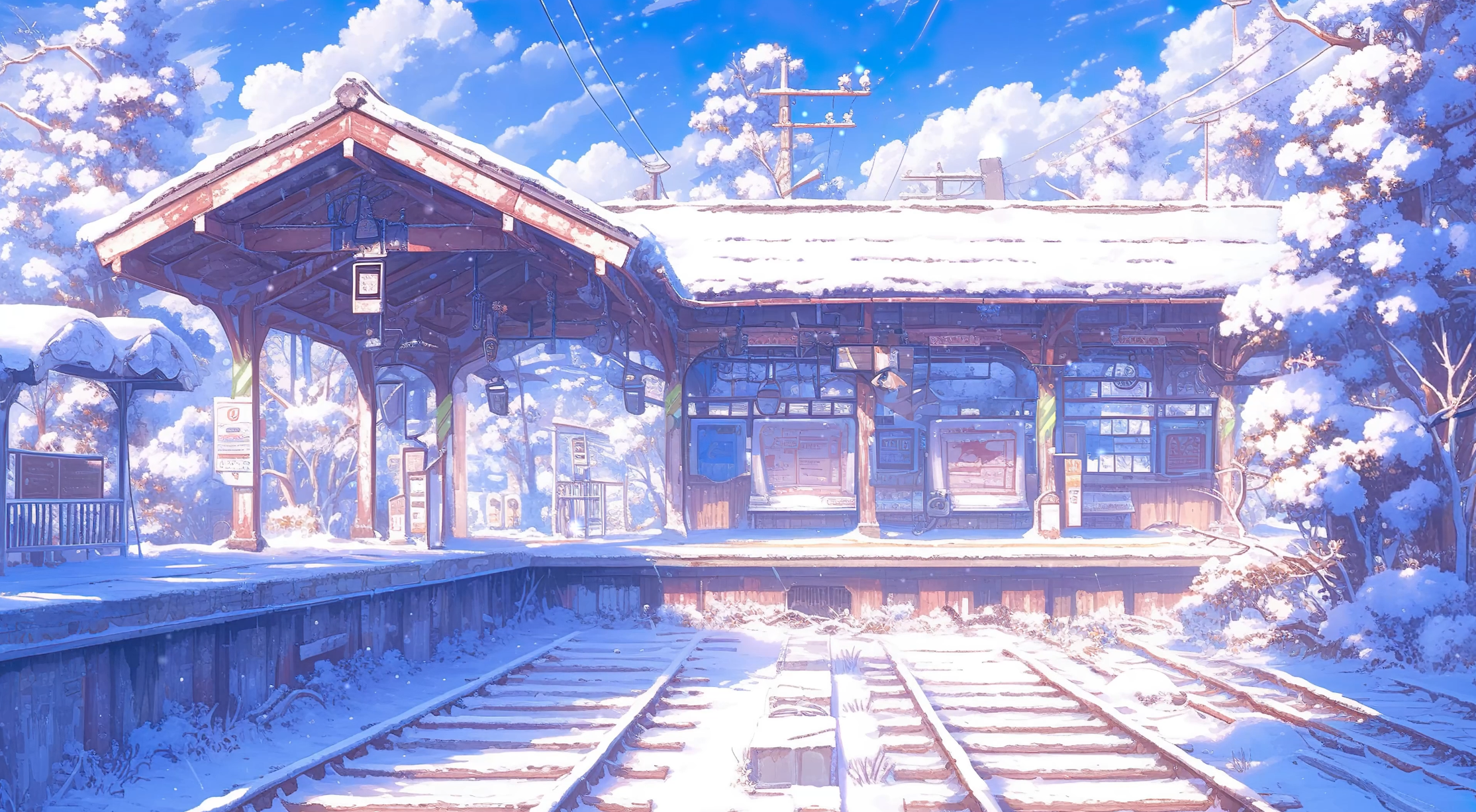 Train Station in Wintertime 4K Live Wallpaper