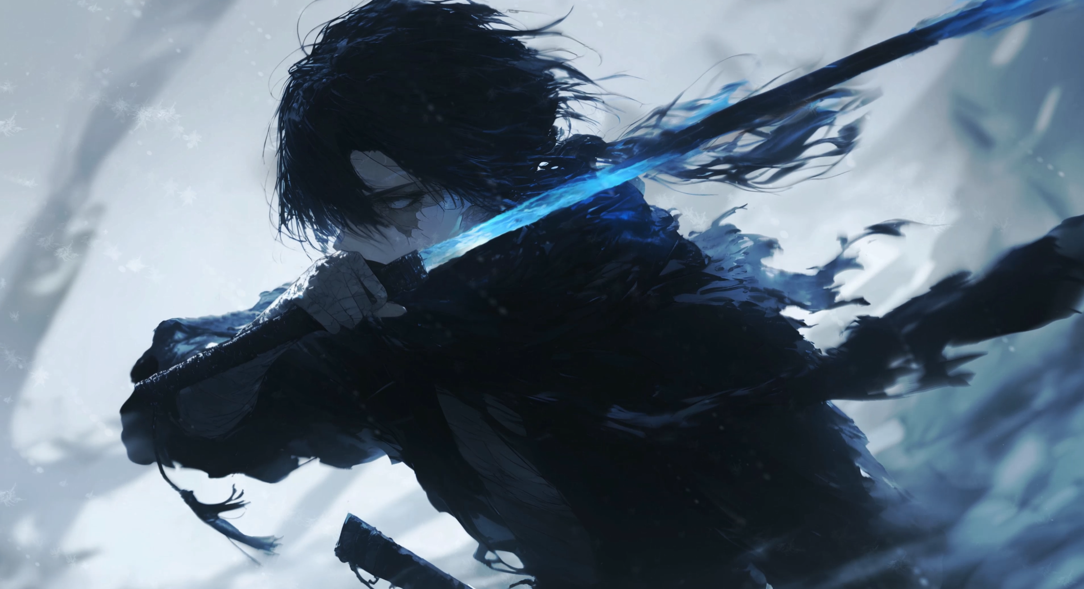 Snowstorm Swordsman 4K Live Wallpaper