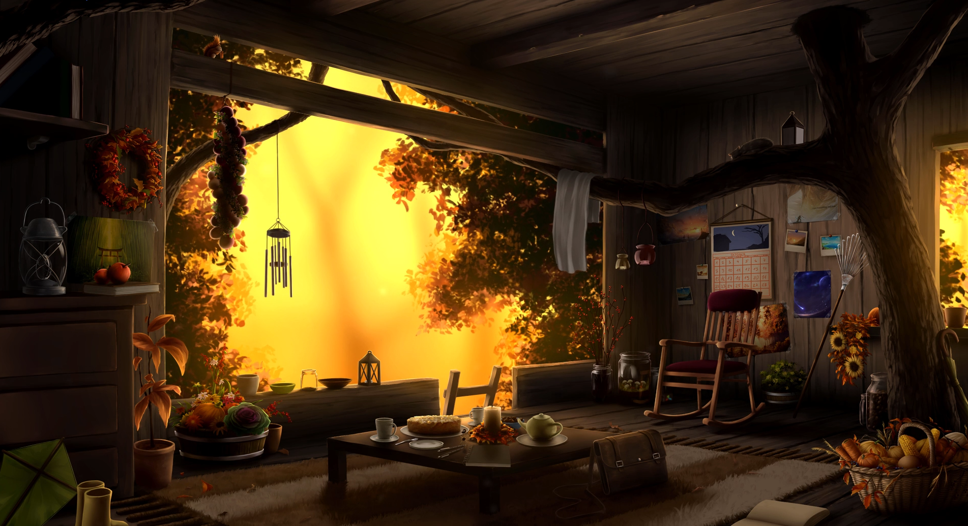 Fall Tree Retreat 4K Live Wallpaper