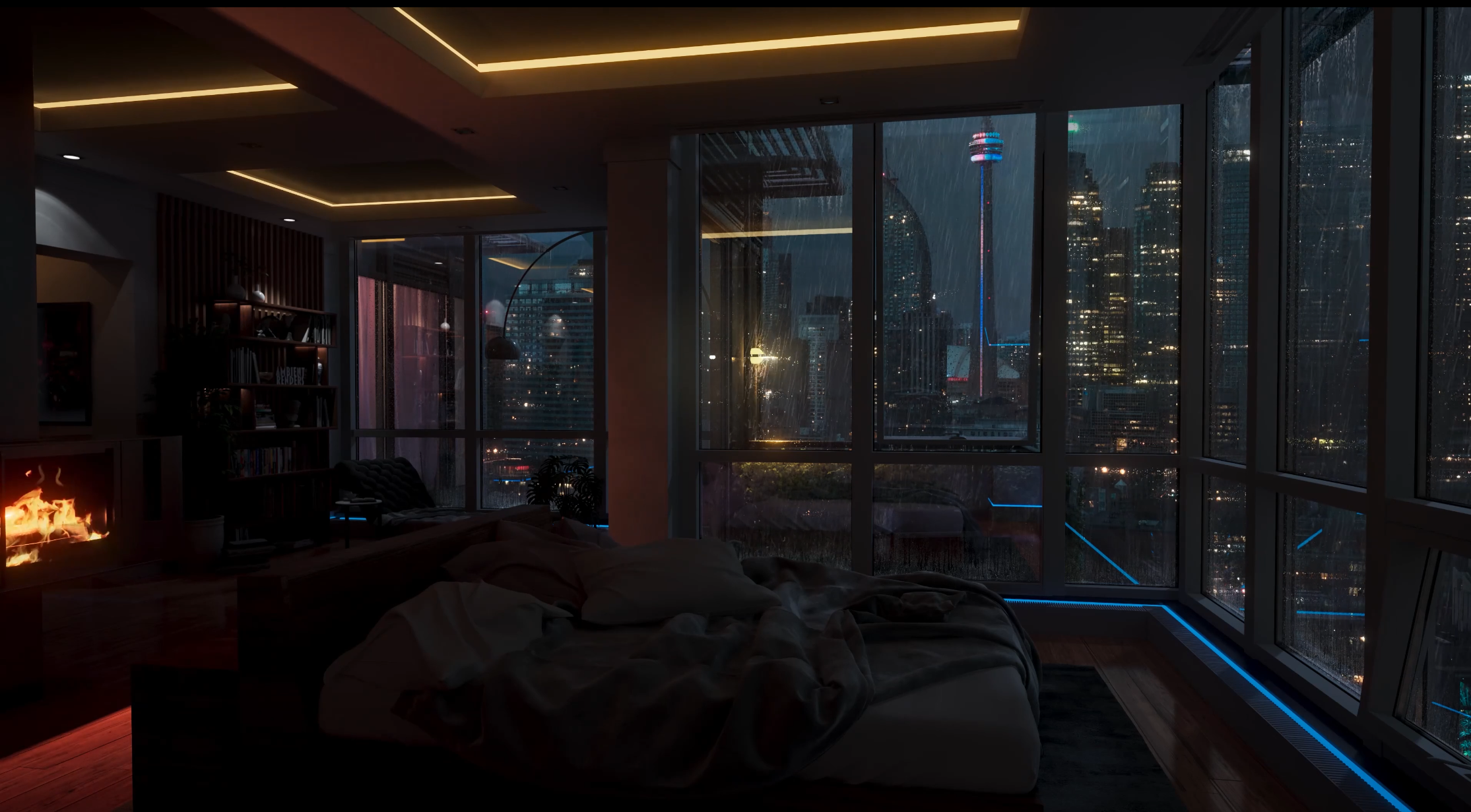 Apartment Rain 4K Live Wallpaper