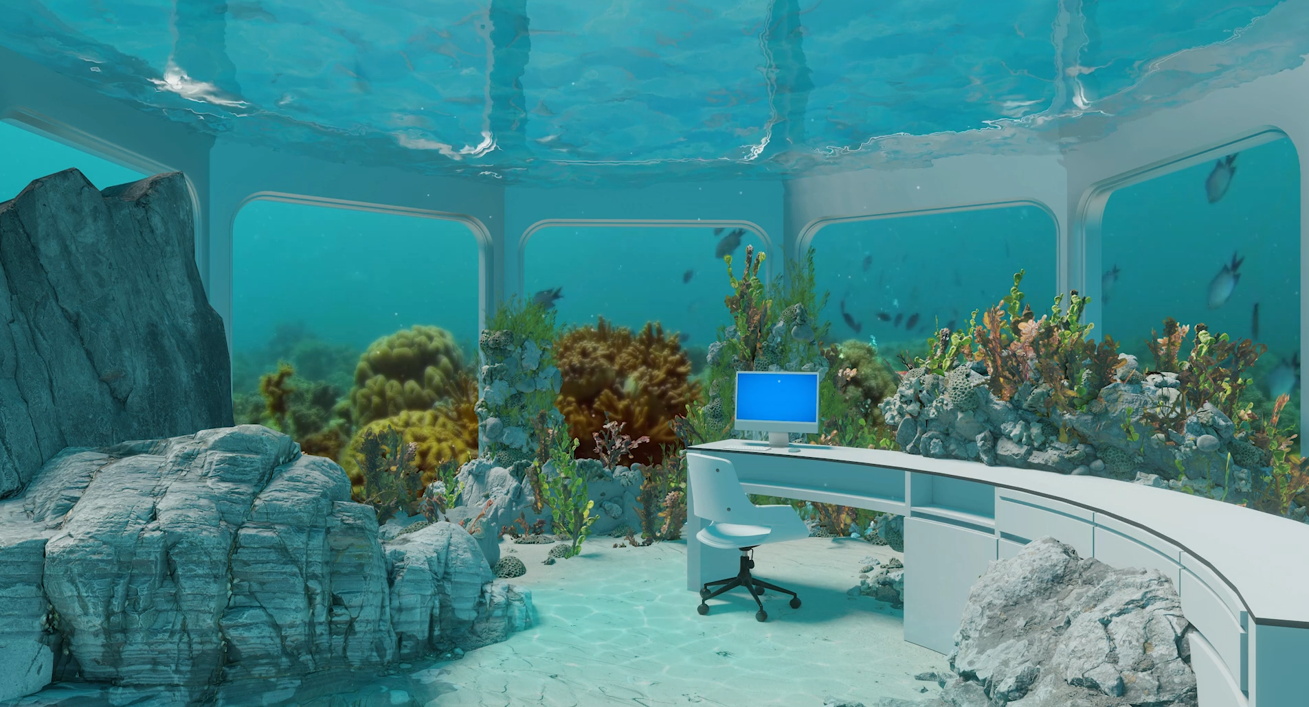 Fish Tank Desk 4K Live Wallpaper