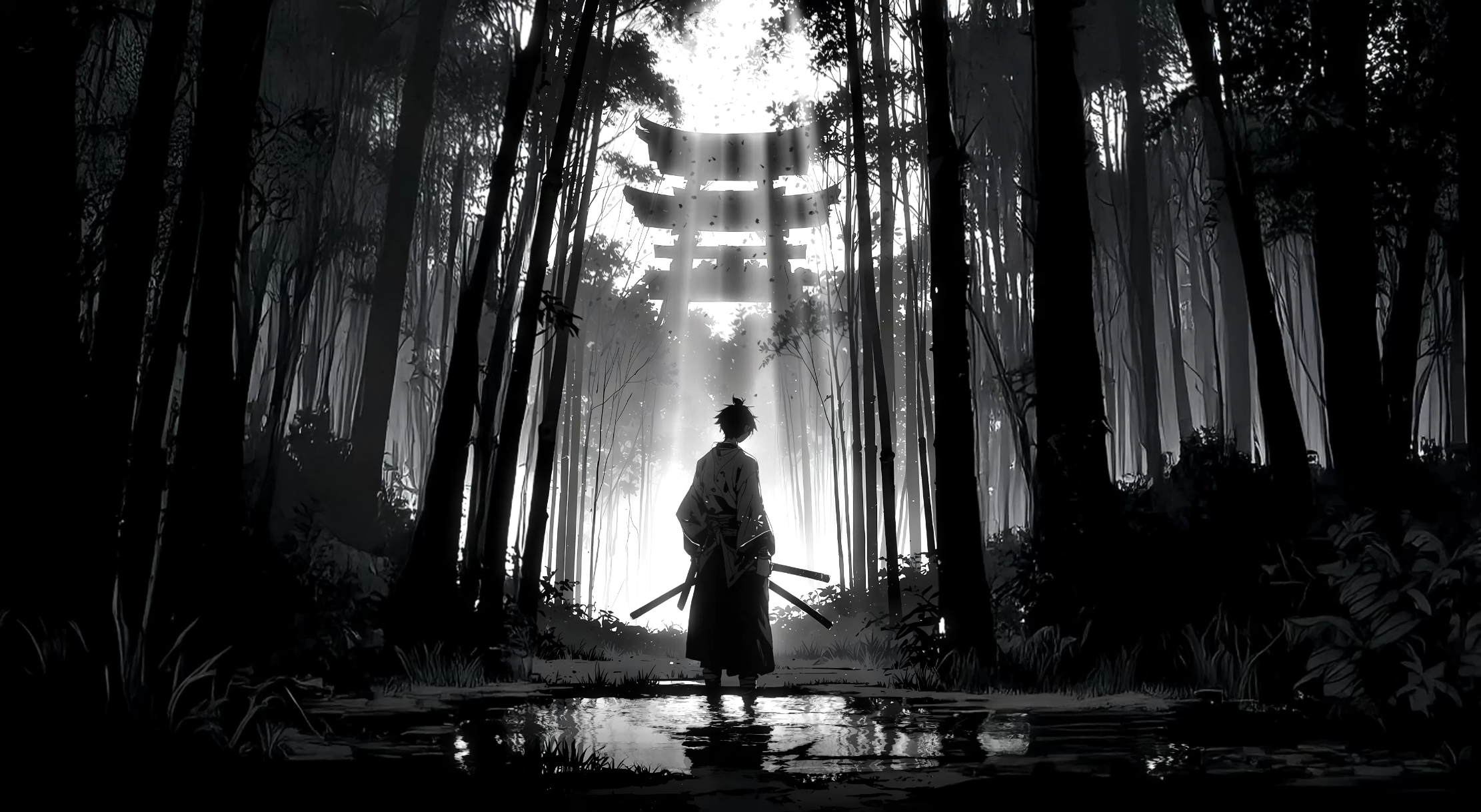 Torii Shadow Ronin 4K Live Wallpaper