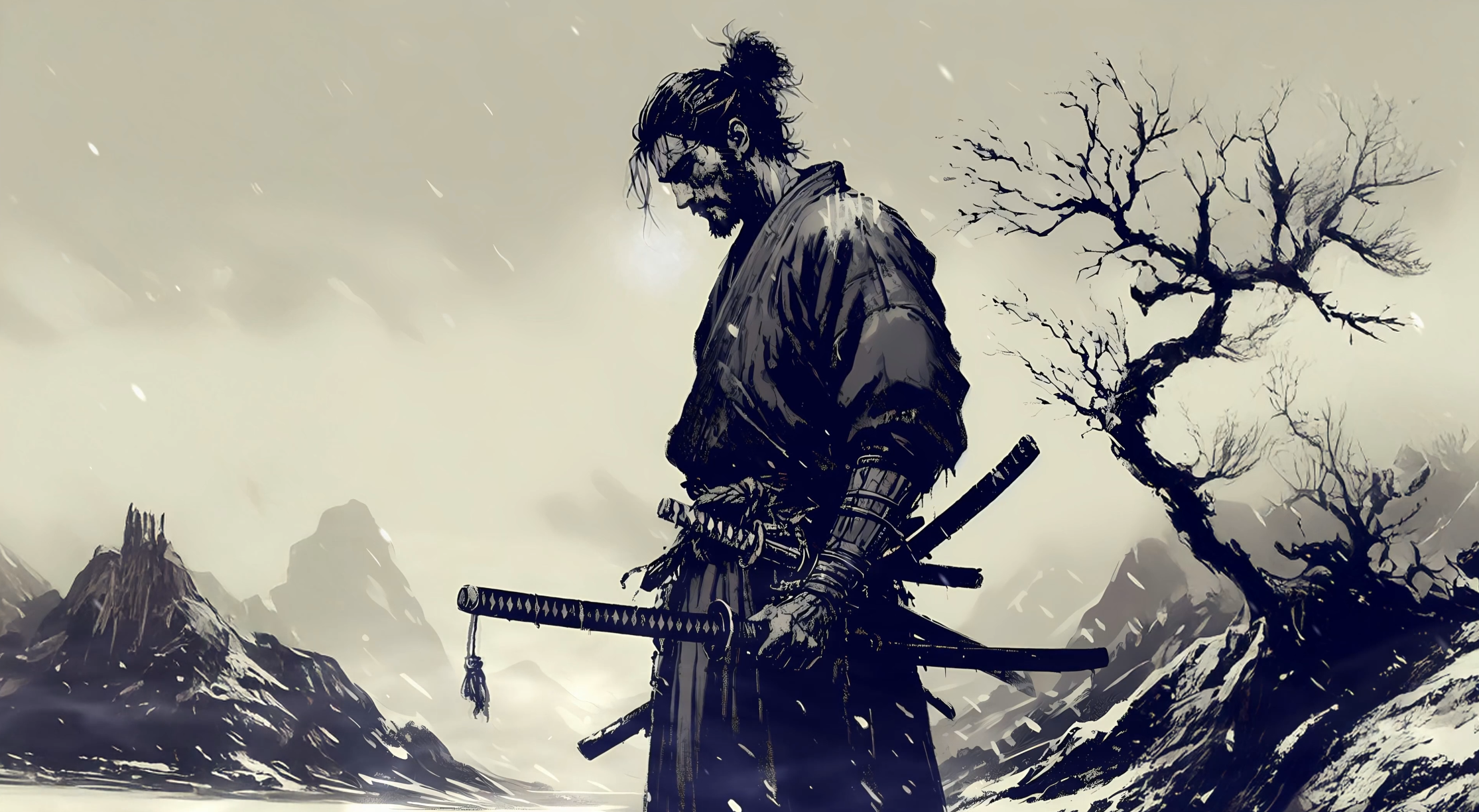 Samurai of the Frozen Winter 4K Live Wallpaper