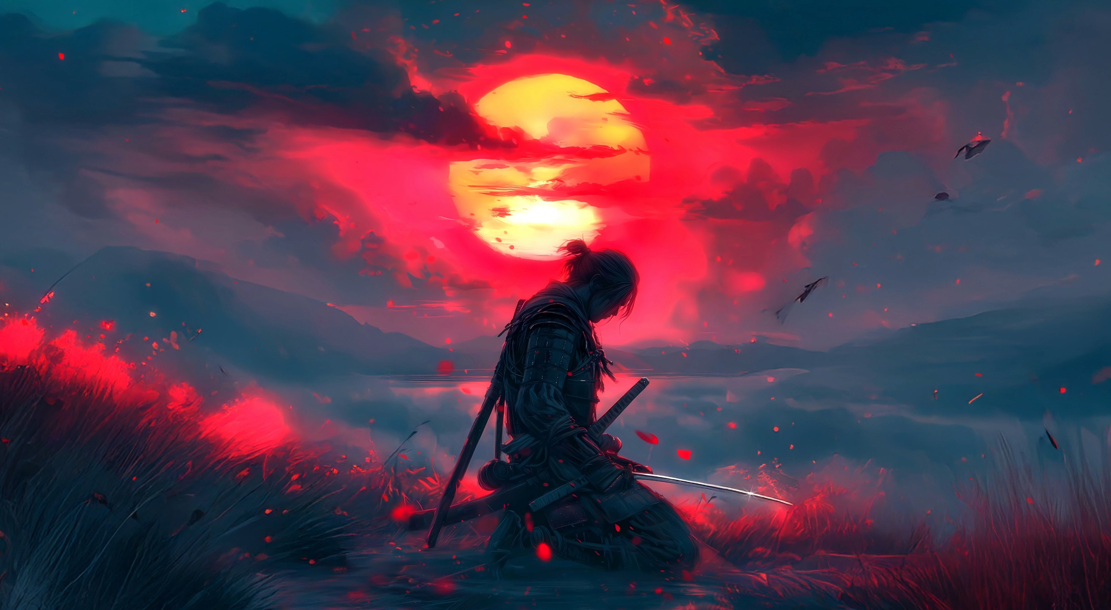 Shadow of the Fallen Samurai 4K Live Wallpaper