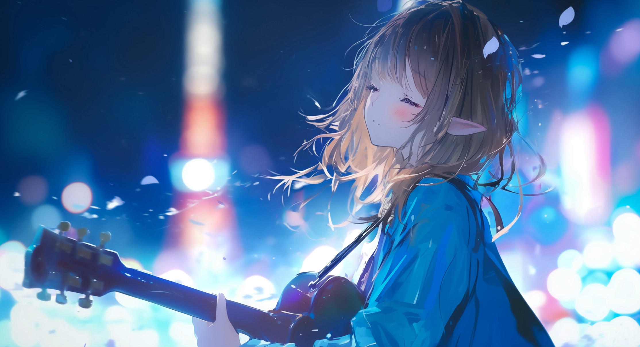 Fiddling Elf Girl 4K Live Wallpaper