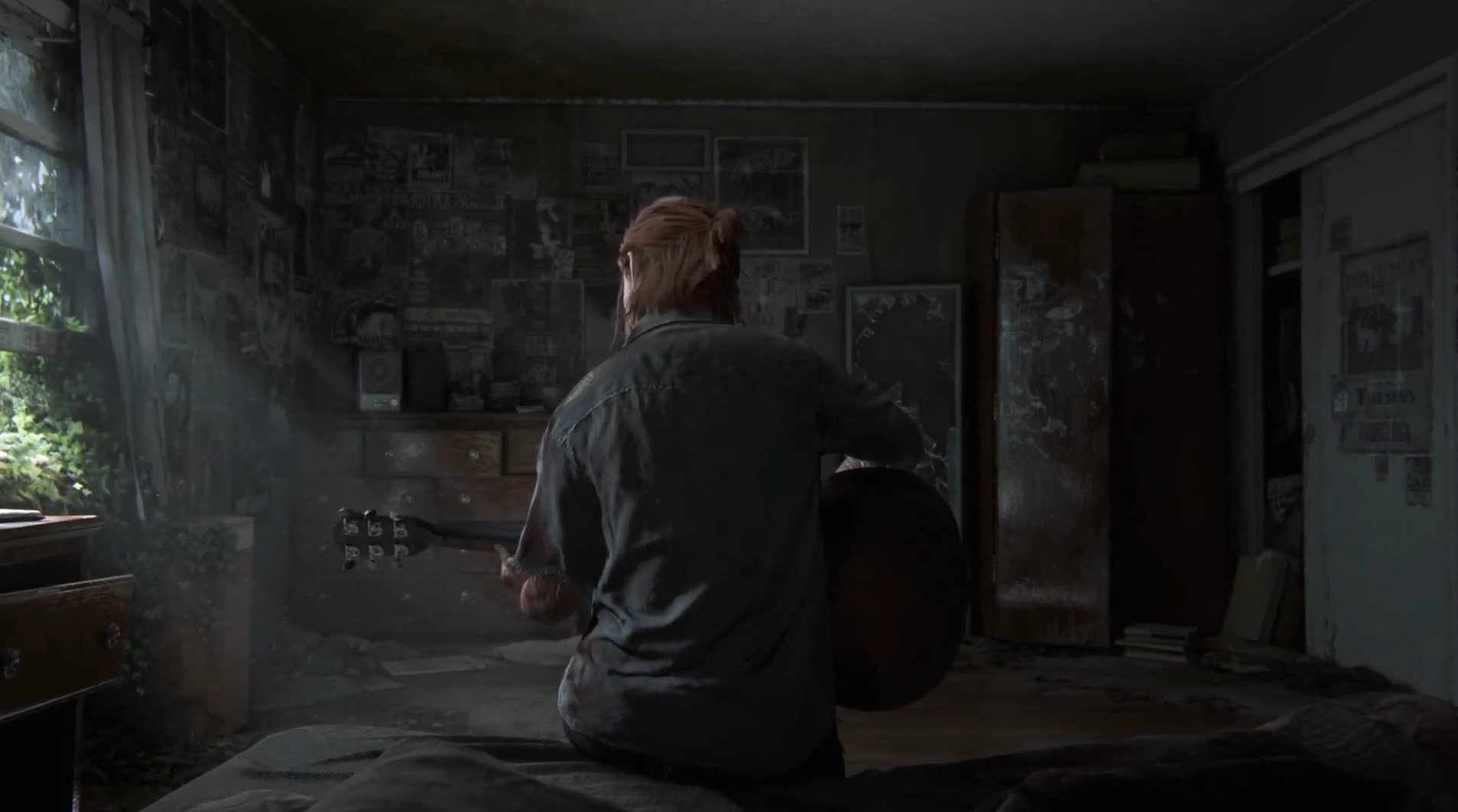 Ellie and Her Guitar Alone 4K Live Wallpaper
