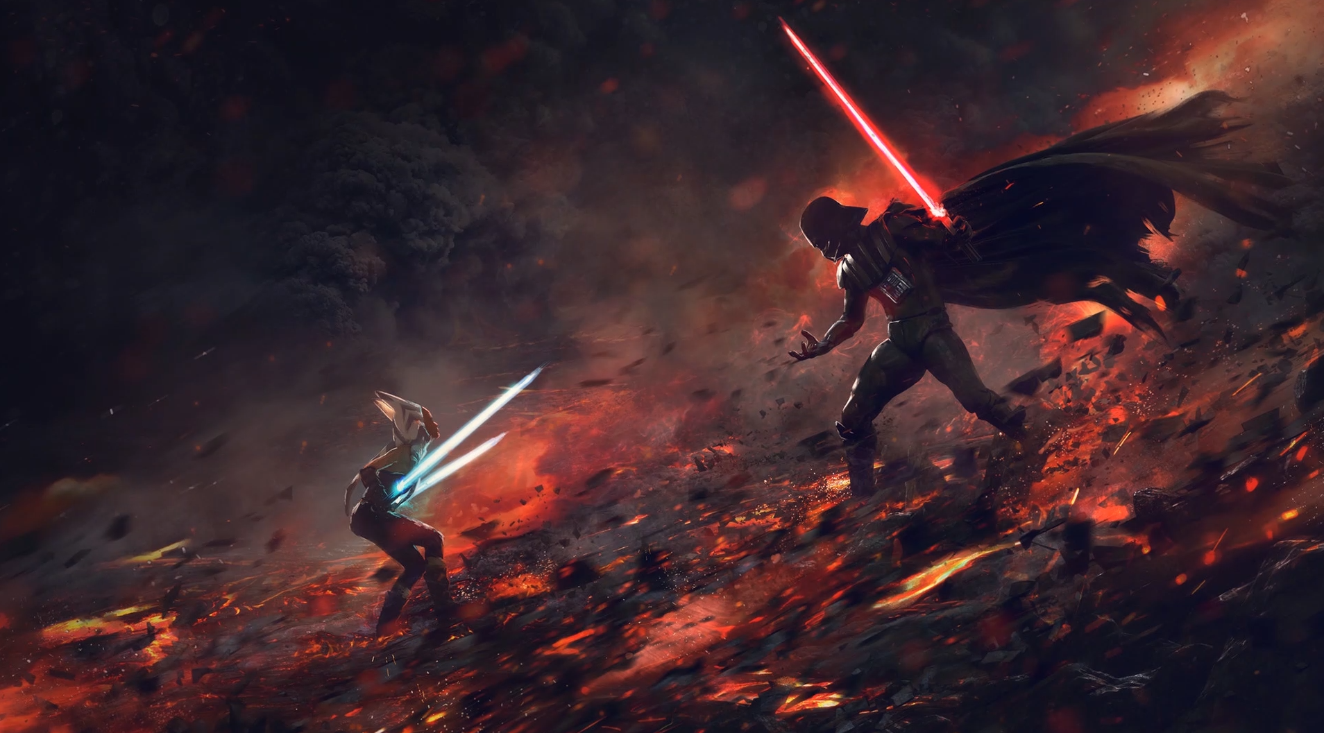 Vader Confronts Ahsoka FHD Live Wallpaper