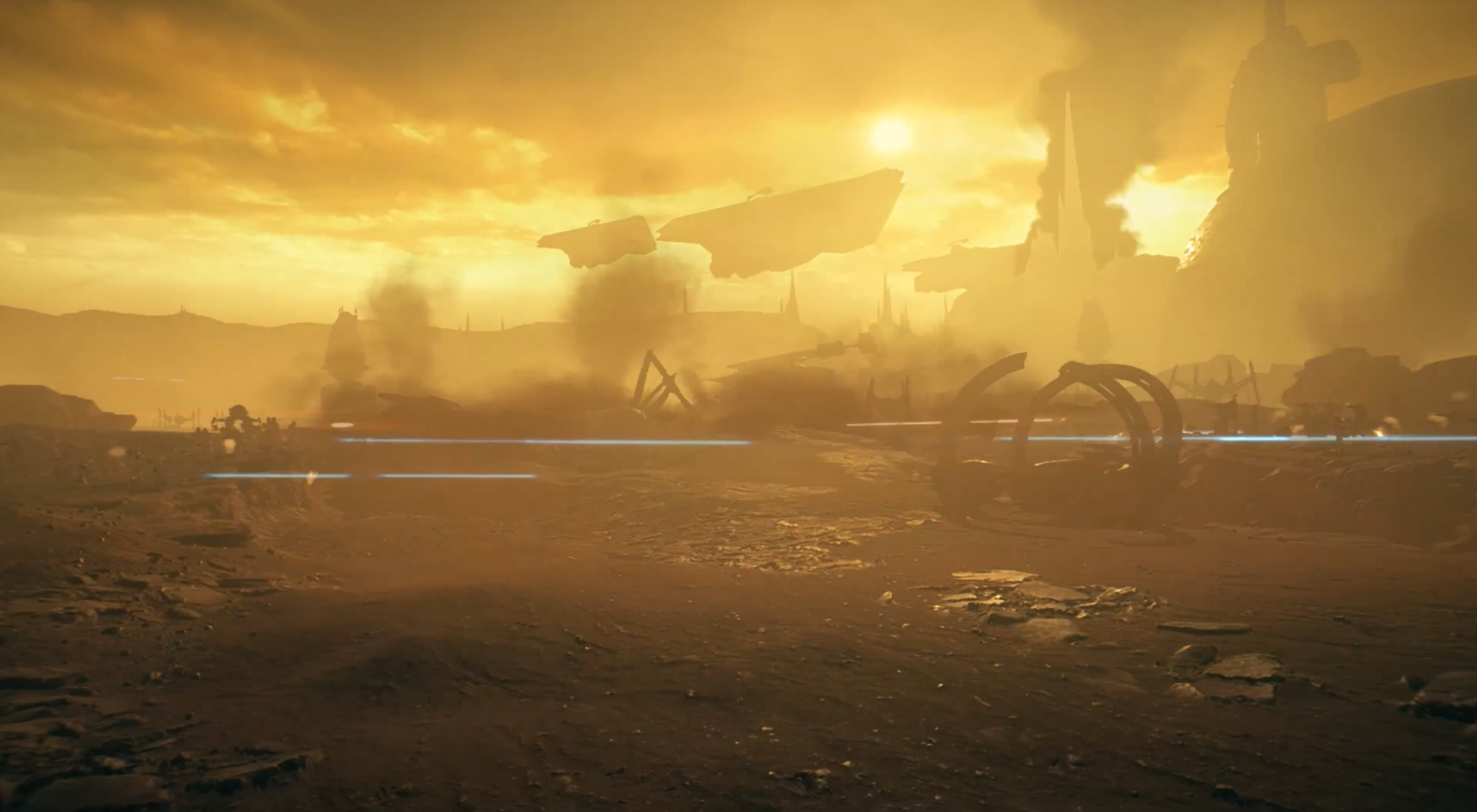 Battle on Geonosis Plains 4K Live Wallpaper
