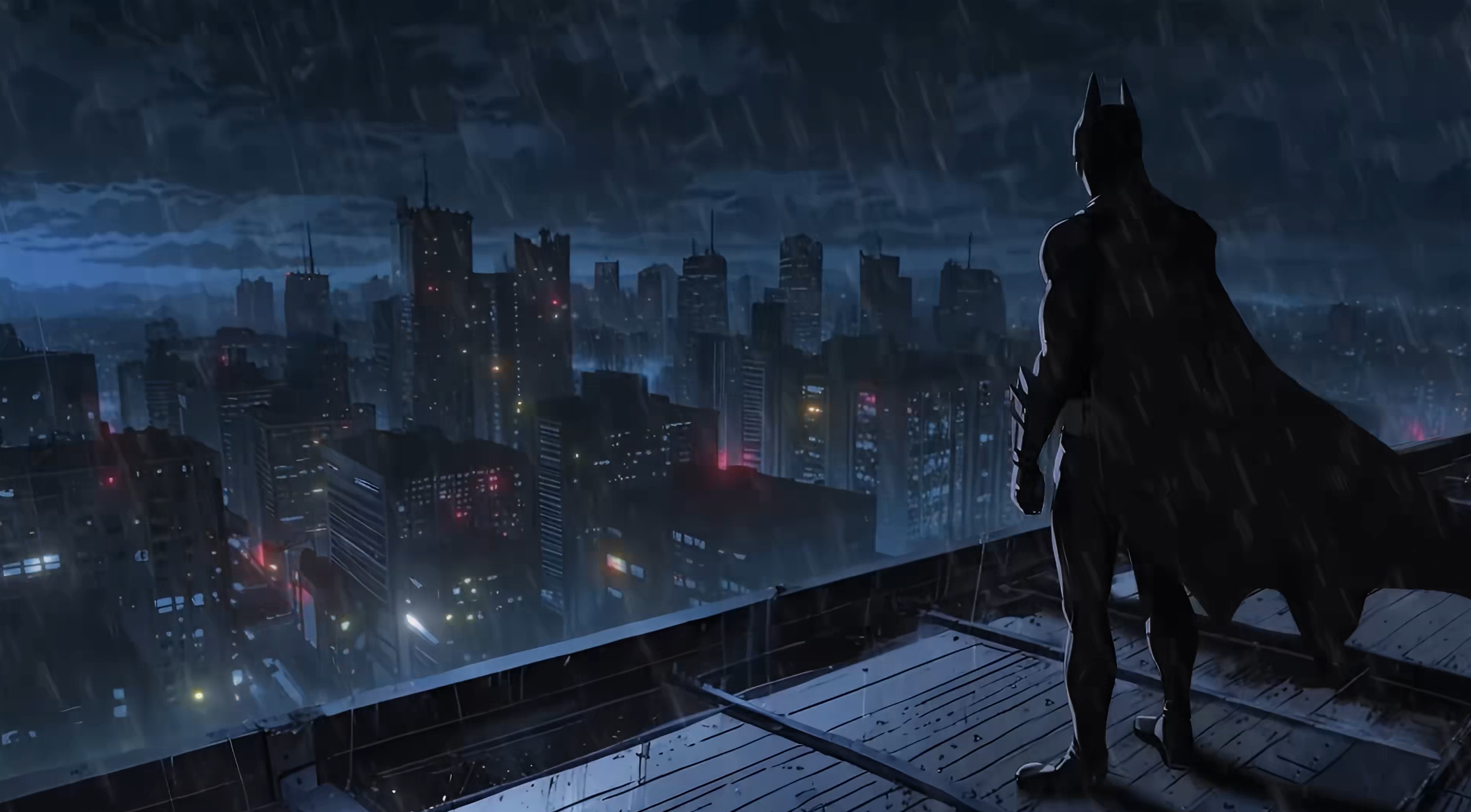 Dark Rain in Gotham 4K Live Wallpaper