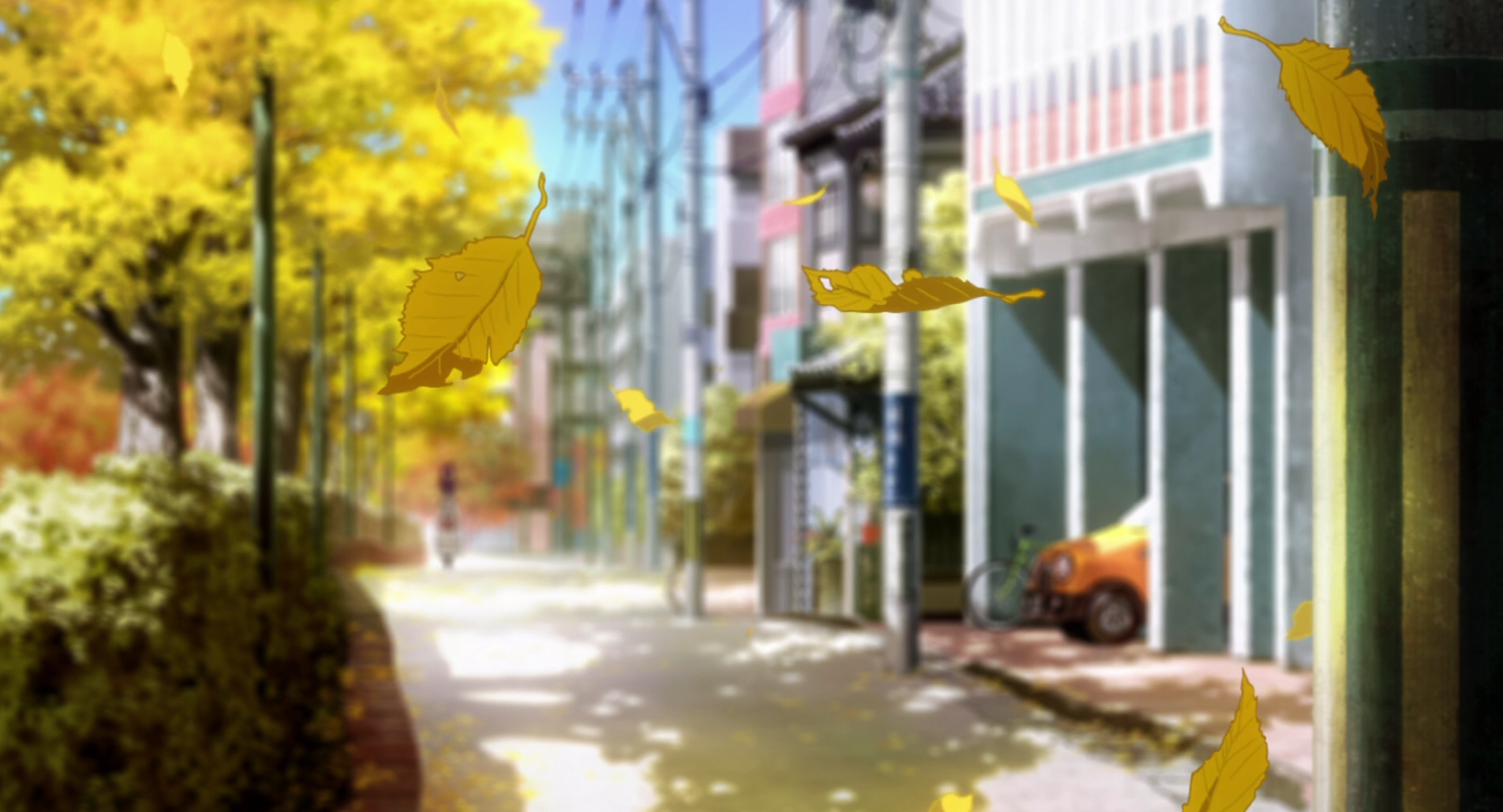 Beautiful Falling Leaves Full HD Wallpaper