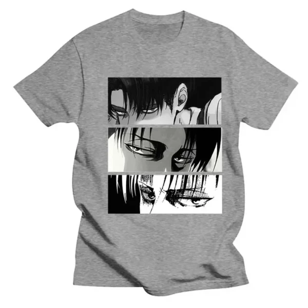 Men's T-shirt Japanese anime attack Titan Levi Ackerman Eye Punk Top Summer Harajuku Graphic T-shirt 100% cotton - Image 5
