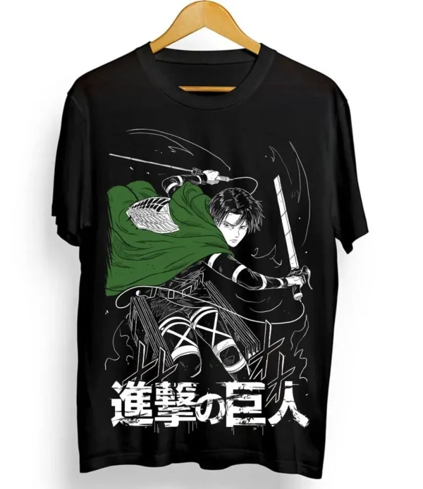 Levi Shingeki T-shirt No Kyojin Attack on Titan Anime AOT Horror Shirt All Size - Image 2