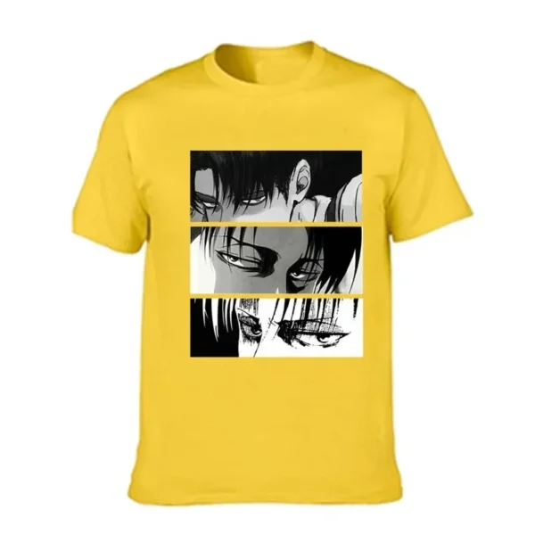 Men's T-shirt Japanese anime attack Titan Levi Ackerman Eye Punk Top Summer Harajuku Graphic T-shirt 100% cotton - Image 4