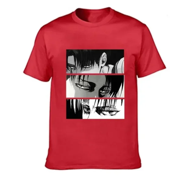 Men's T-shirt Japanese anime attack Titan Levi Ackerman Eye Punk Top Summer Harajuku Graphic T-shirt 100% cotton - Image 6