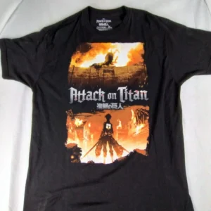 Attack On Titan Anime themed Short sleeve 100% cotton T-shirt in Black - AliExpress