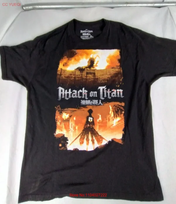Attack On Titan Anime themed Short sleeve 100% cotton T-shirt in Black - AliExpress